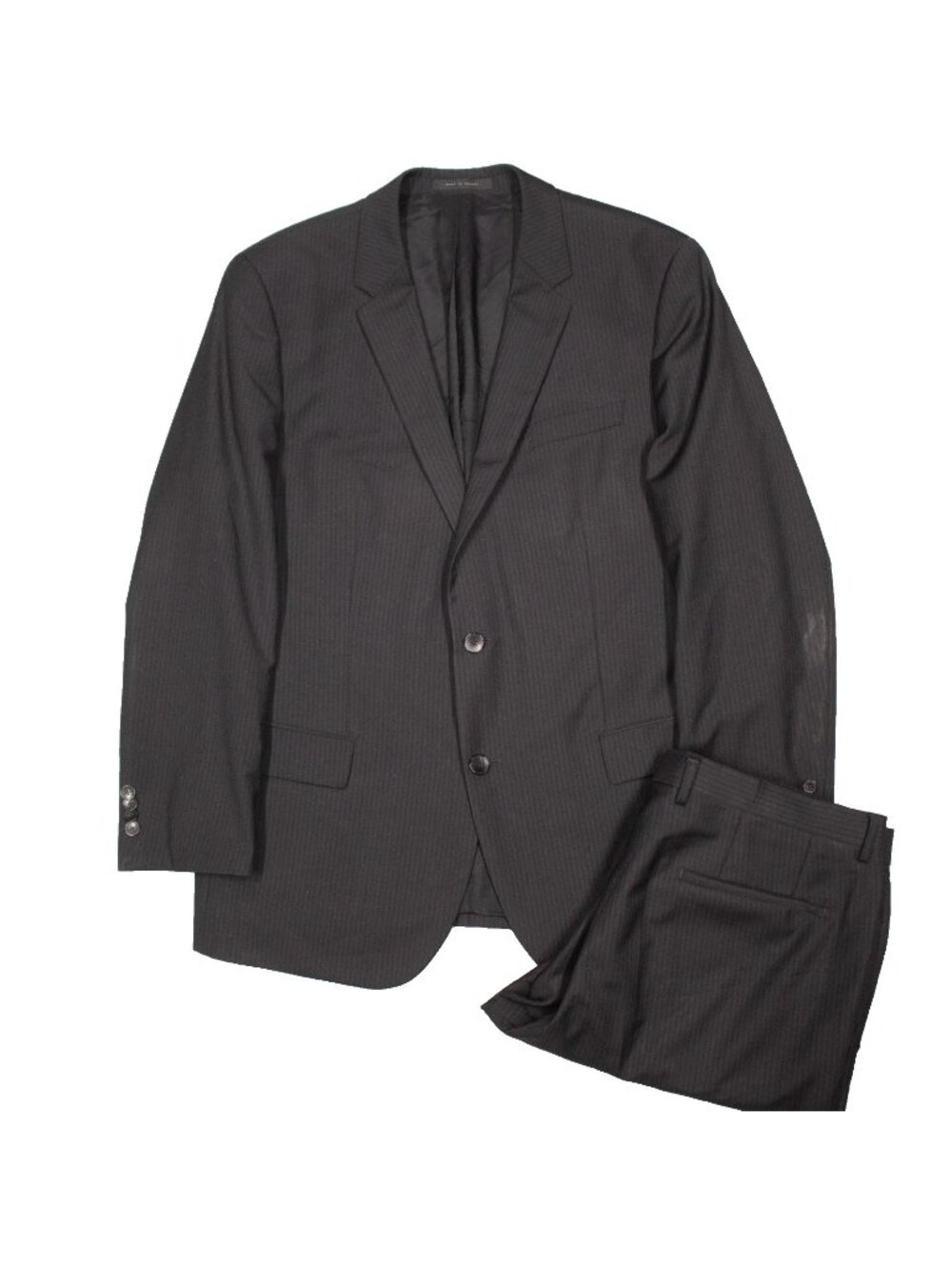 Hugo Boss Suit Super 100s Wool Huge/Genius Muted Striped Grey 44R 38x30